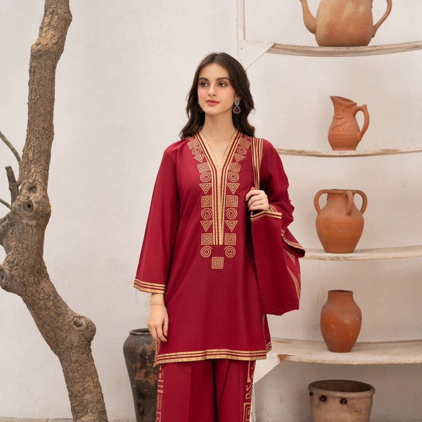 Lawn Co.ord 2pc Set With Hand Beg